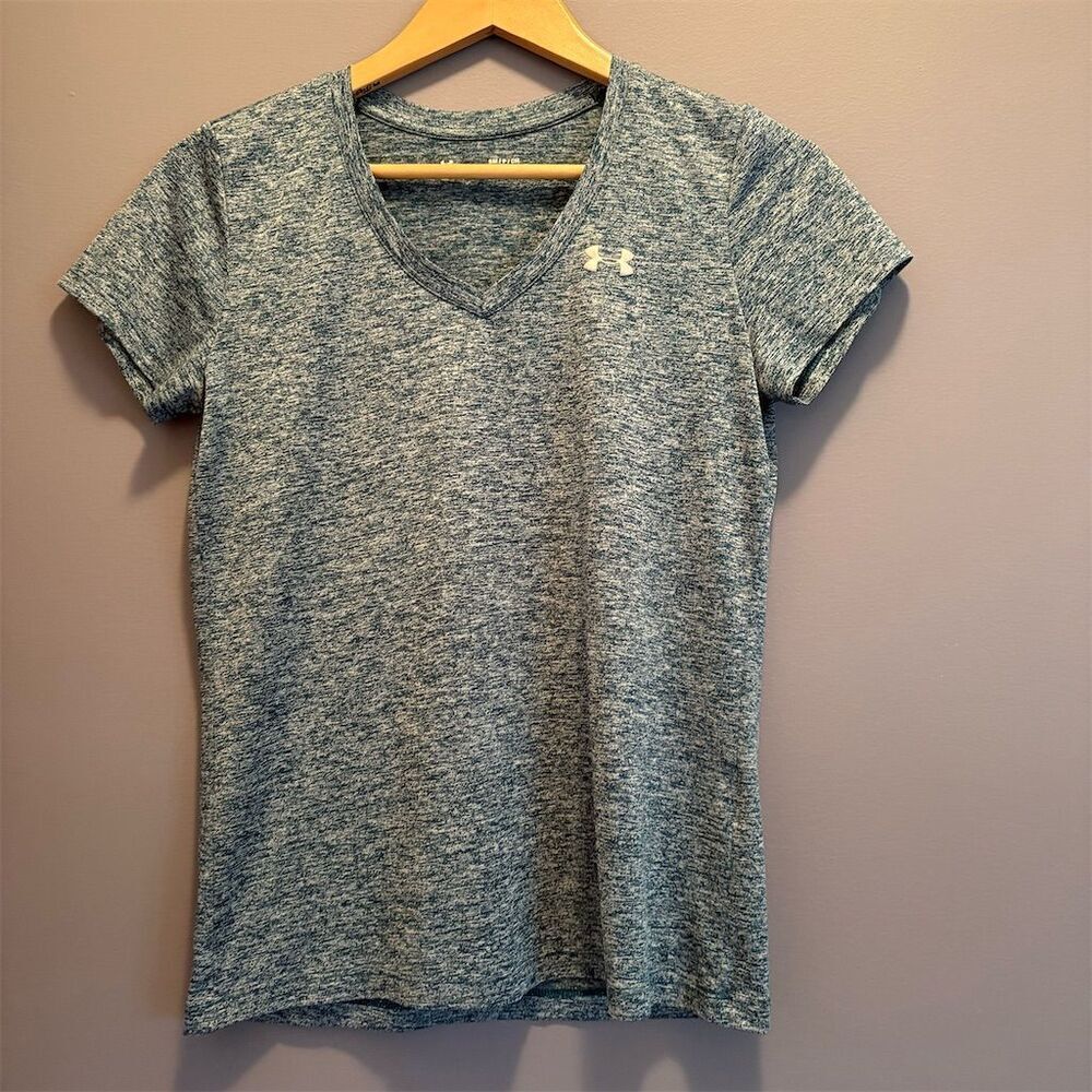 Under Armour Women's V-Neck Short Sleeve Blue Size S Trail Athletic - Picture 1 of 7